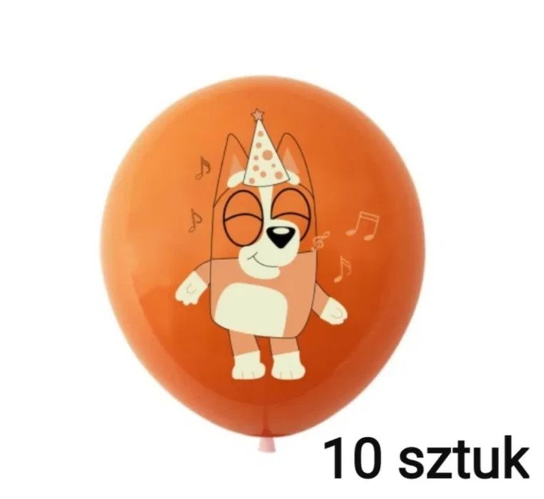 balony Bingo bluey blue zestaw 10szt komplet na urodziny urodzinowe