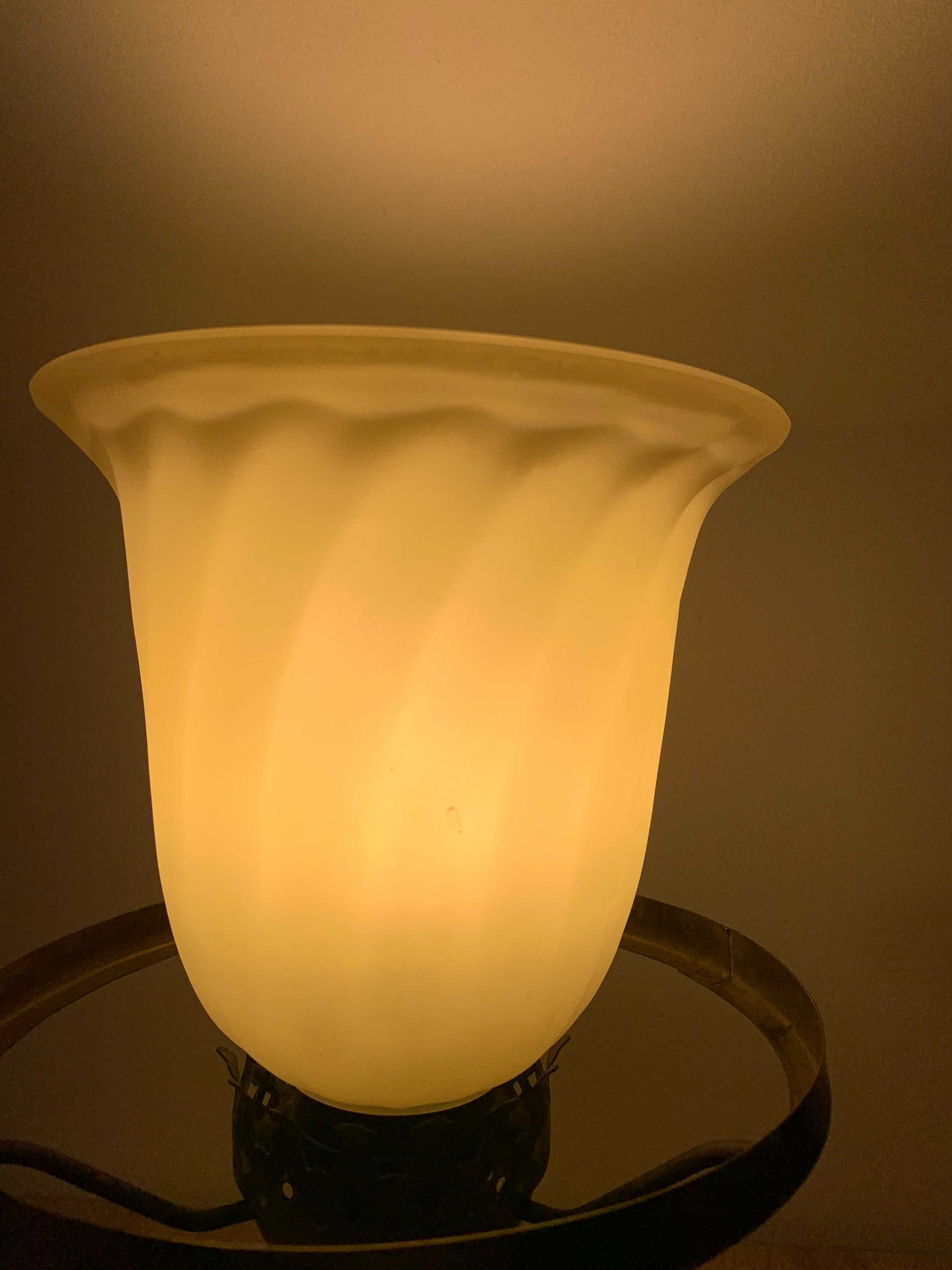 klosz do lampy ART DECO, grube szkło mleczne, stan BD , 1 z 3, lata 30