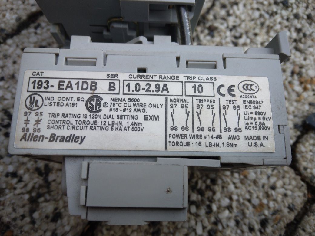 AB 193-EA1DB wyłącznik zabezpieczenie termiczne stycznik 230 400V