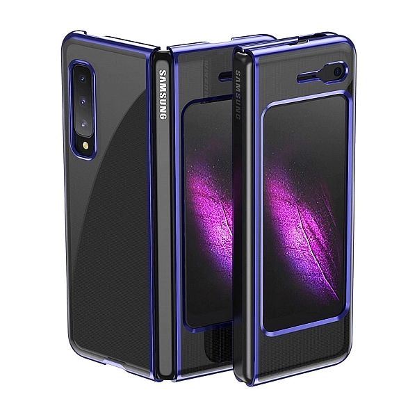 Etui z metaliczną ramką Plating Case do Samsung Galaxy Fold niebieski