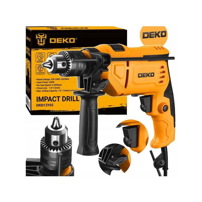 Wiertarka Udarowa z udarem 650W regulacja obrotów MOCNA DEKO