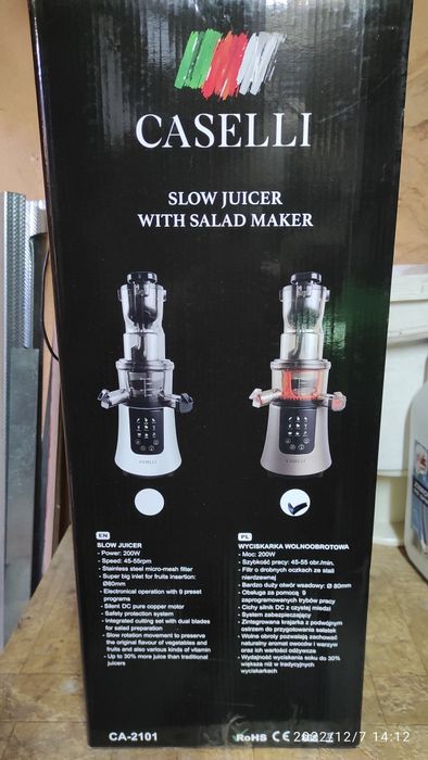 Samoczyszcząca wyciskarka wolnoobrotowa.