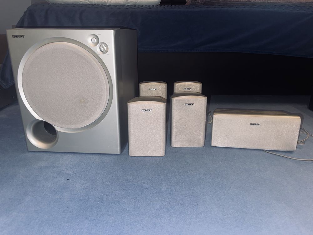 Kino Domowe SONY STR-D497P + subwoofer + głośniki + DVD