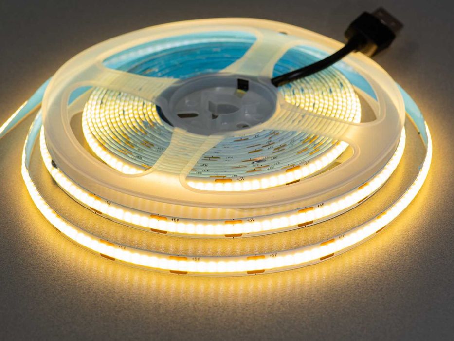 Світлодіодна лента COB LED 5V USB стрічка для повербанка опт і роздріб