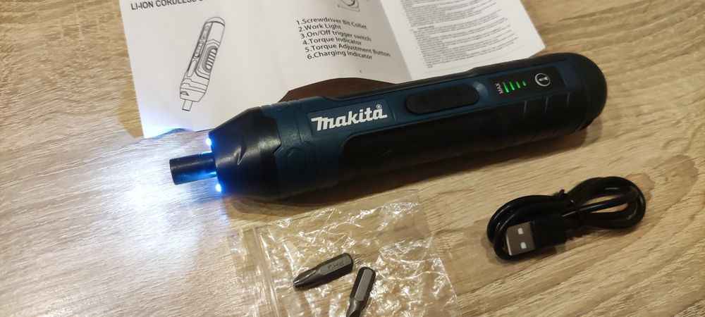 Wkrętak akumulatorowy 3,6V. Śrubokręt z podświetleniem Makita