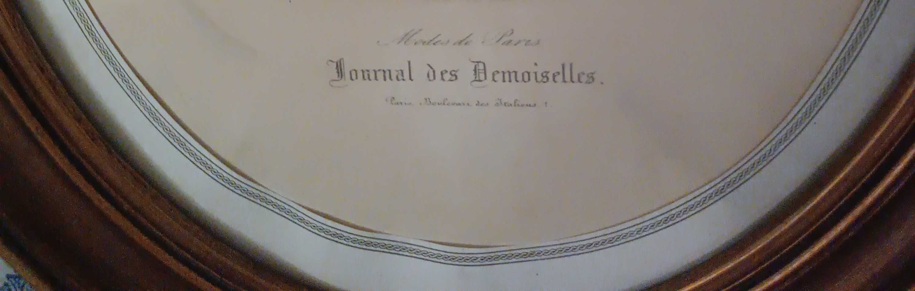 Dois quadros grandes ovais bonitos - Journal des Demoiselles/Antigos