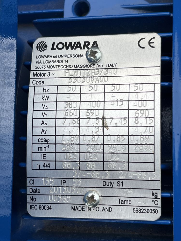 Pompa LOWARA SHF 50-125 4KW/ 36-84m3/h, H 23.3-12m, NOWA
