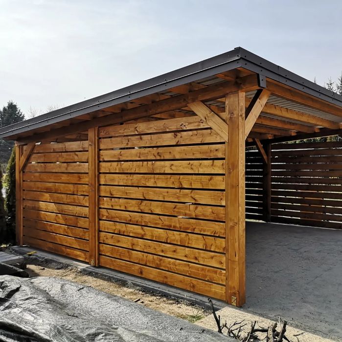 Wiata garażowa drewniana carport altana garaż zadaszenie tarasu
