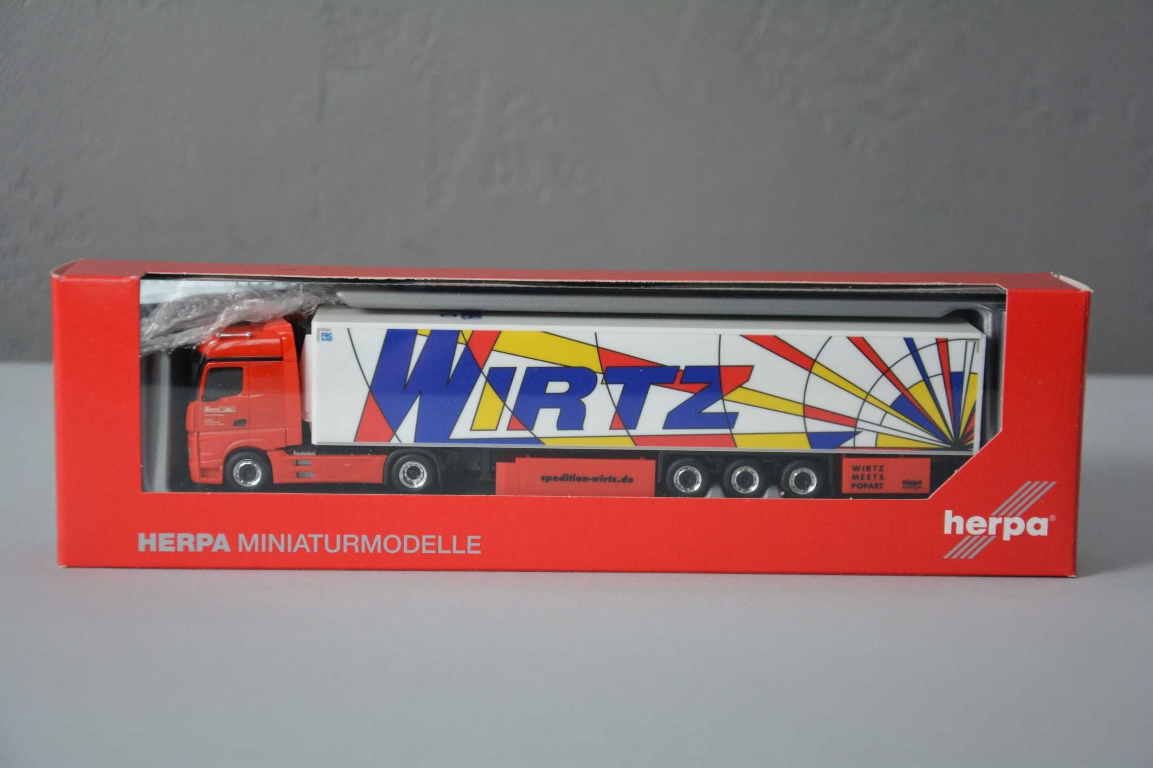 1:87 (H0) Herpa 315593 -  MB Actros BigSp. + chłodnia - Wirtz (Popart)