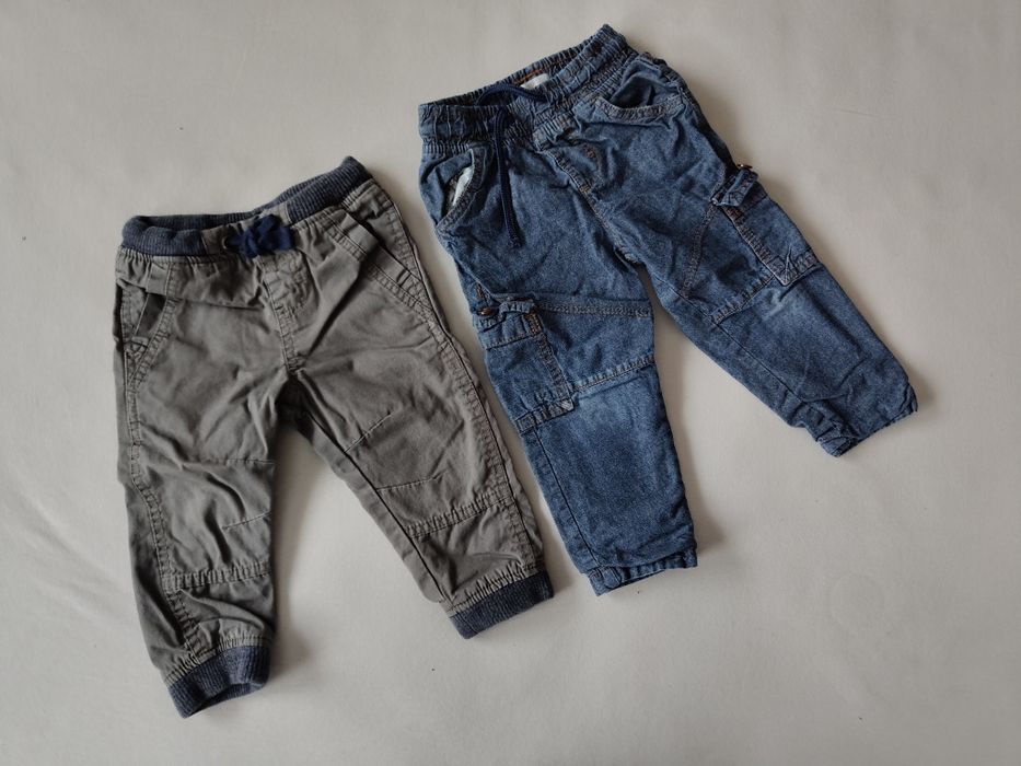 Dwie pary grubych spodni chłopięcych