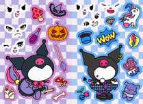 naklejki Diy Kuromi zrób twarz puzzle zabawki edukacyjne Halloween