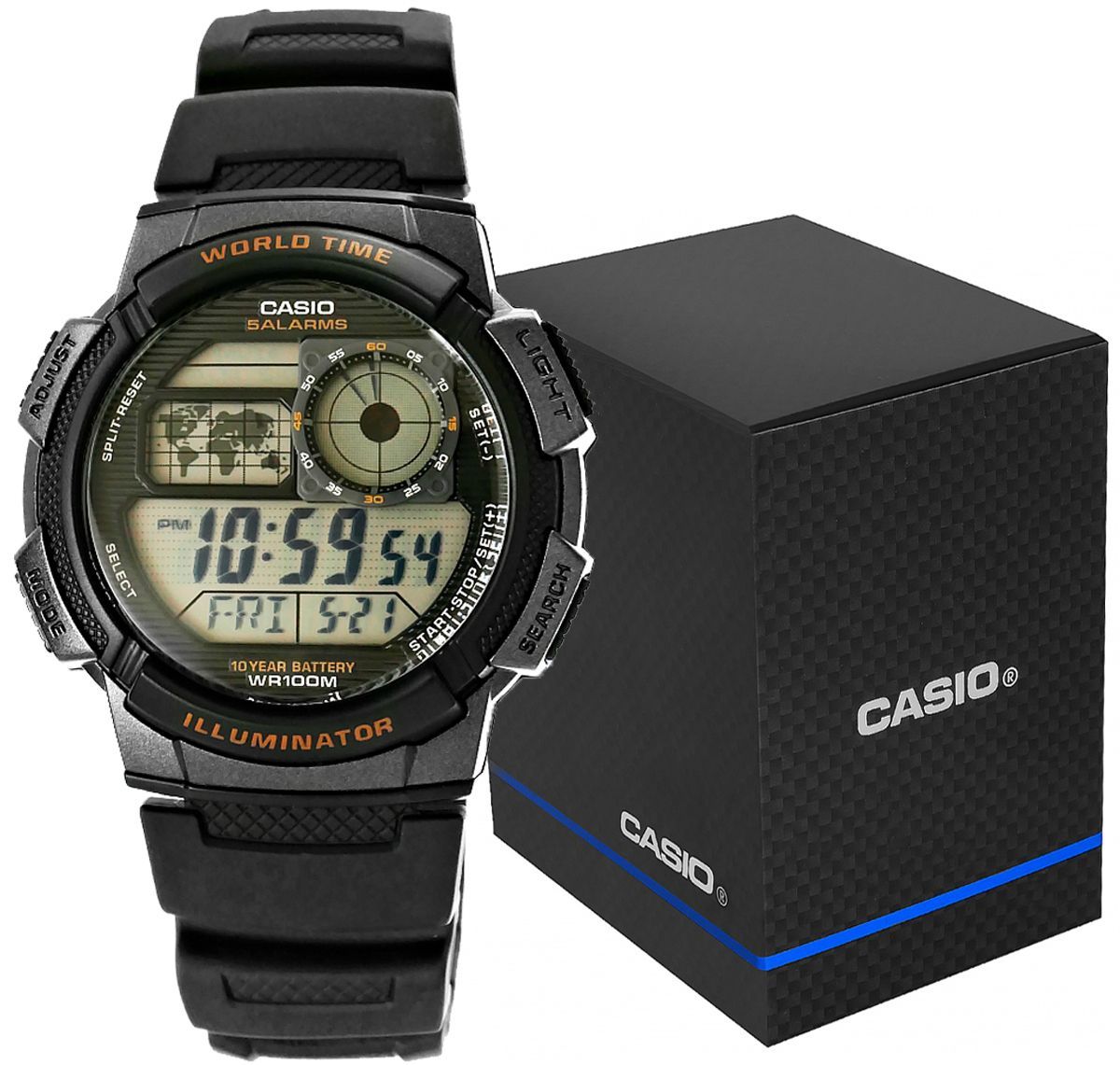 zegarek męski casio ae-1000w-1avef + box