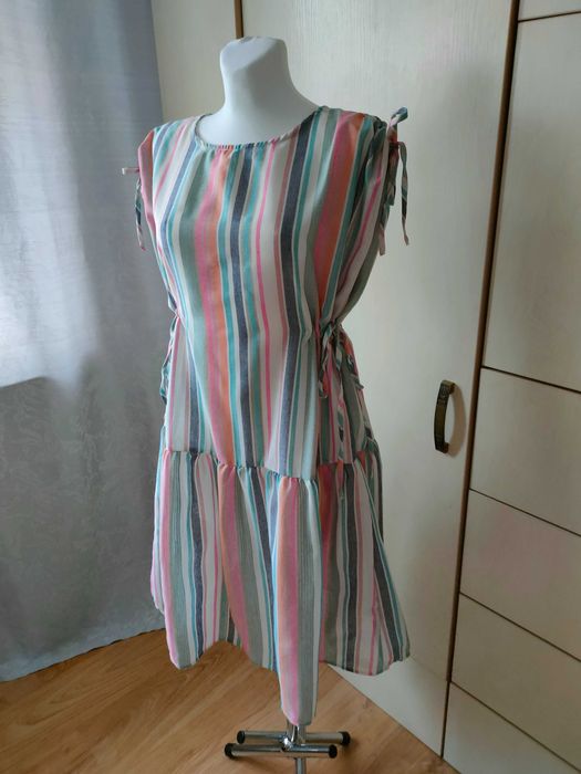 Shein NOWA sukienka oversize 44/46 2XL/3XL bawełna wiskoza paski