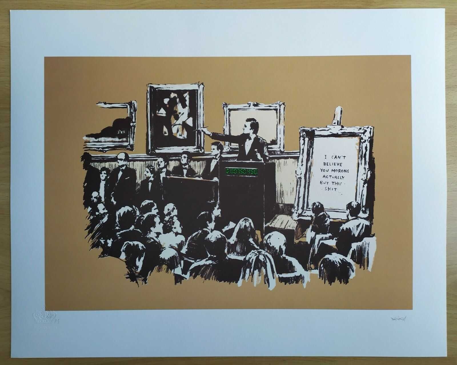Banksy reprodukcja grafika "Morons" certyfikat