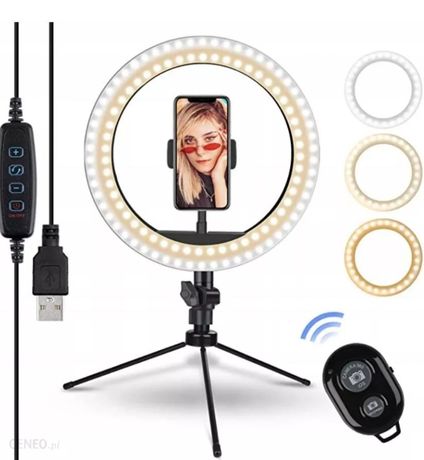 10 calowa lampa pierścieniowa led USB TIKTOK Selfie pilot bluetooth