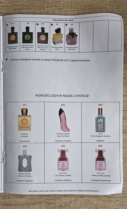Perfumy Glantier odpowiedniki oryginałów 50ml damskie męskie