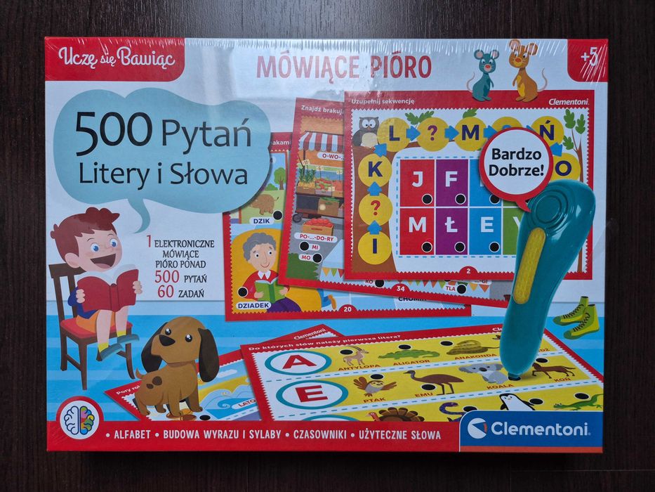 Mówiące pióro clementoni 500 pytań litery i słowa