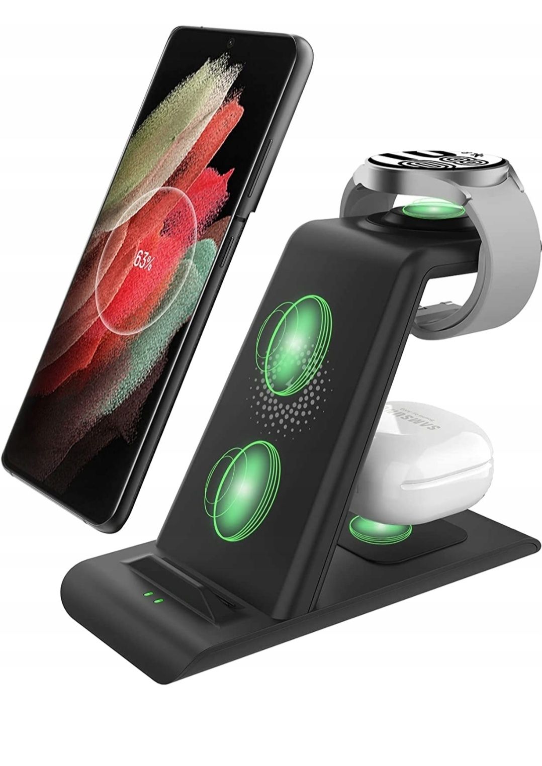Ładowarka Indukcyjna JH12-G Smartfon Słuchawki Smartwatch biala