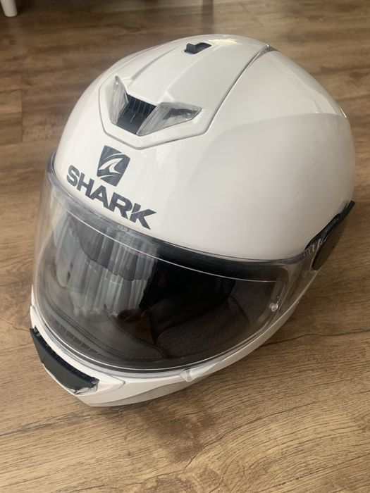 Sprzedam biały kask motocyklowy, szczękowy SHARK jak nowy