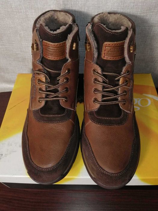 LONGO Nowe Buty Męskie Ciepłe Trapery Ocieplane Skóra 44 Oryginalne