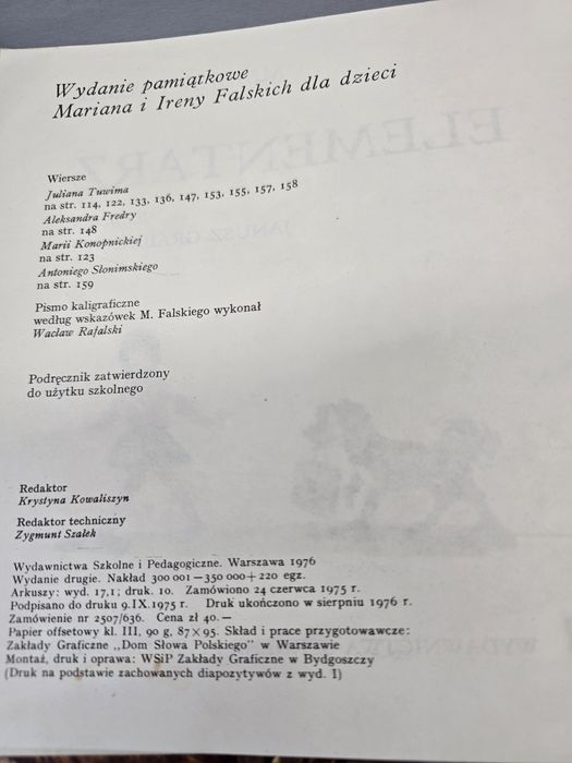 Elementarz  Marian Falski 1976 okazja