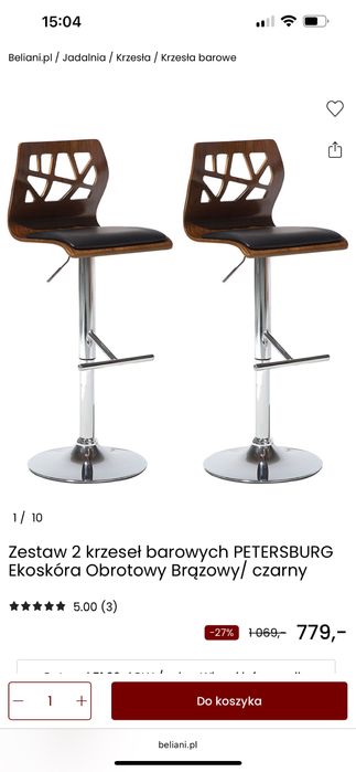 Hokery/stołki barowe 2 szt.