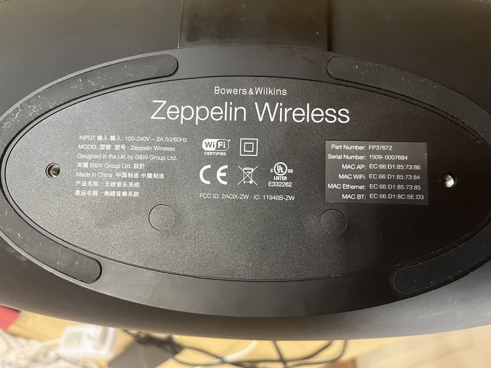 Bowers & Wilkins Zeppelin Wireless Black