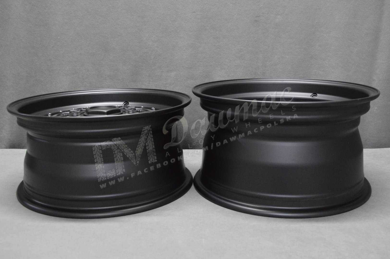 Felgi DARE RS 15" 7J ET20 + 8J ET15 4x100 / 4x108 Matt Black