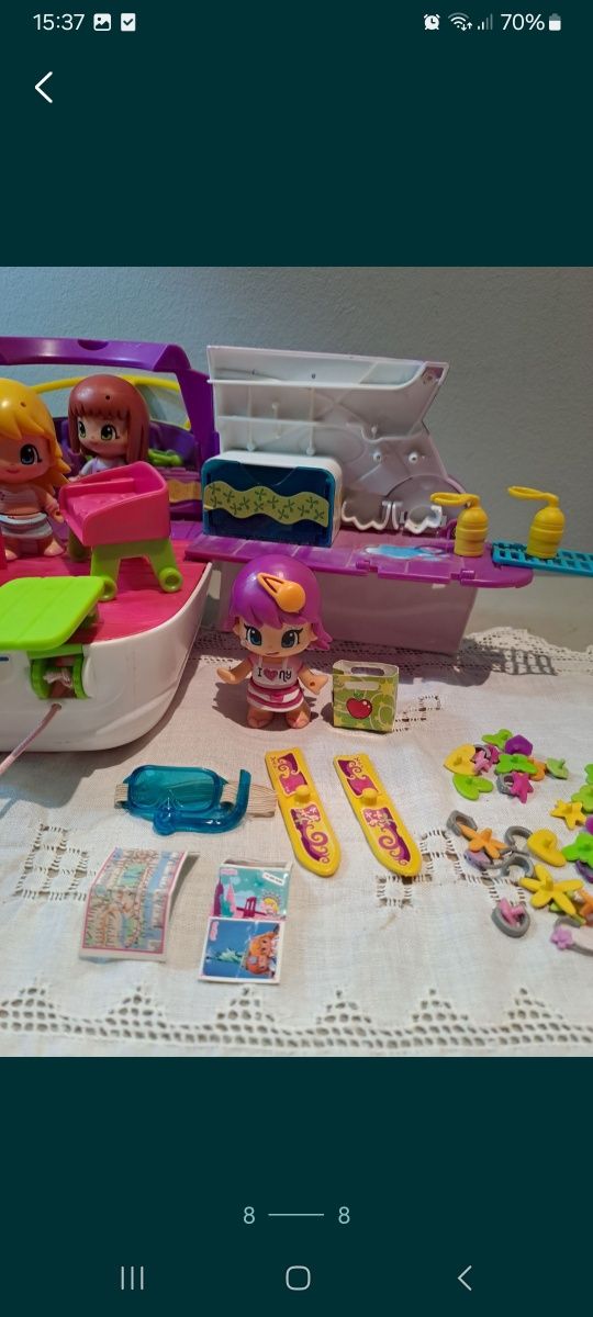 Игровой набор яхта и тренер с куклами Pinypon оригинал