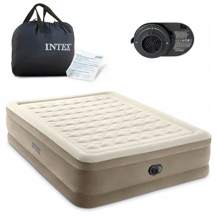 Materac dwuosobowy samopompujący Intex 64428ND 203x152x46 cm brązowy