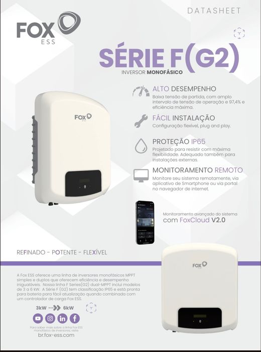 Fox Ess F6000 inversor como novo