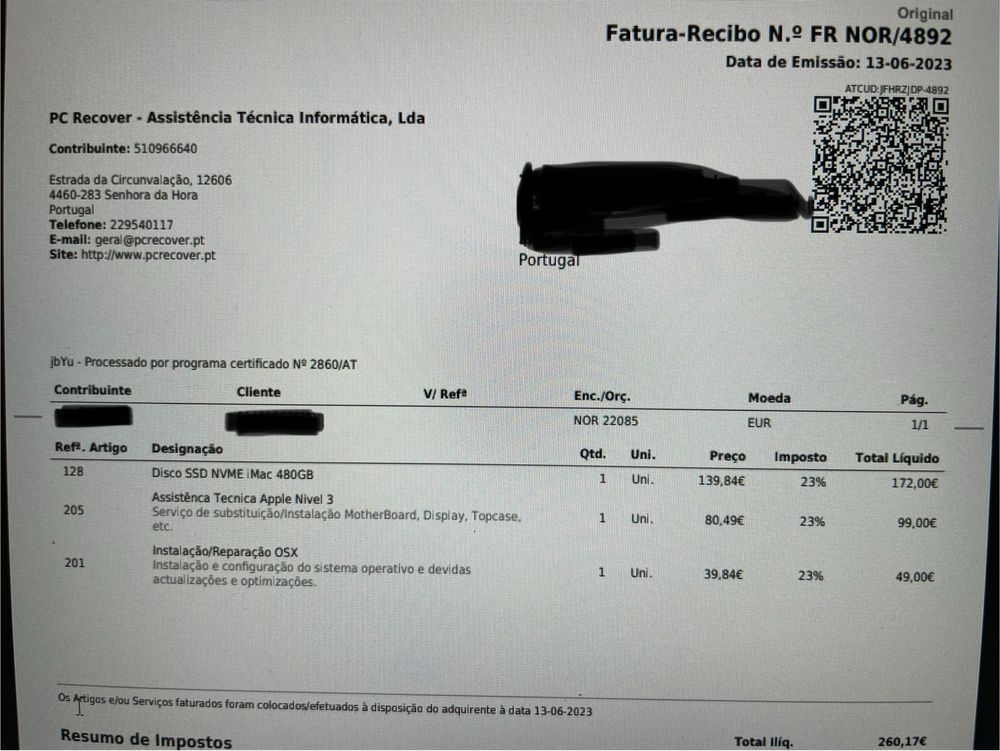 iMac 21,5” intel i5 16Gb 1Tb (ecran nao funciona)