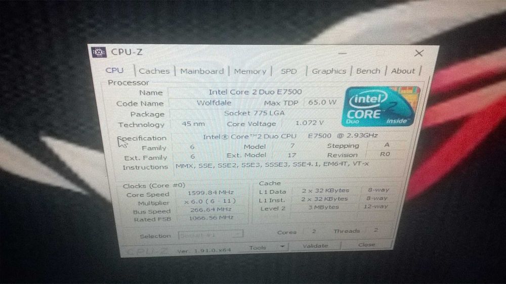 Computador Asus Intel Core 2 Duo E7500 2,93 Ghz Completo