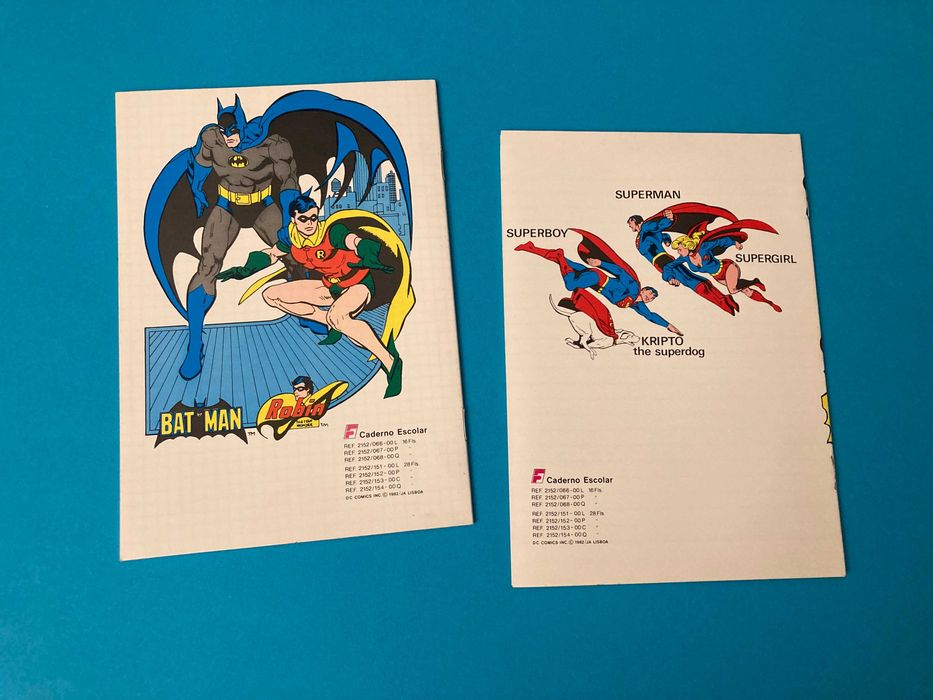Colecção de 4 Cadernos Escolares DC Comics Anos 80 Firmo