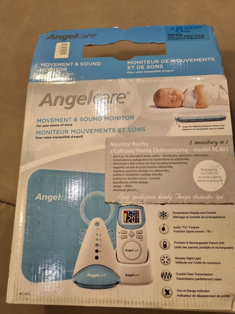 Niania elektroniczna Angelcare AC401 cyfrowa niania z monitorem ruchu