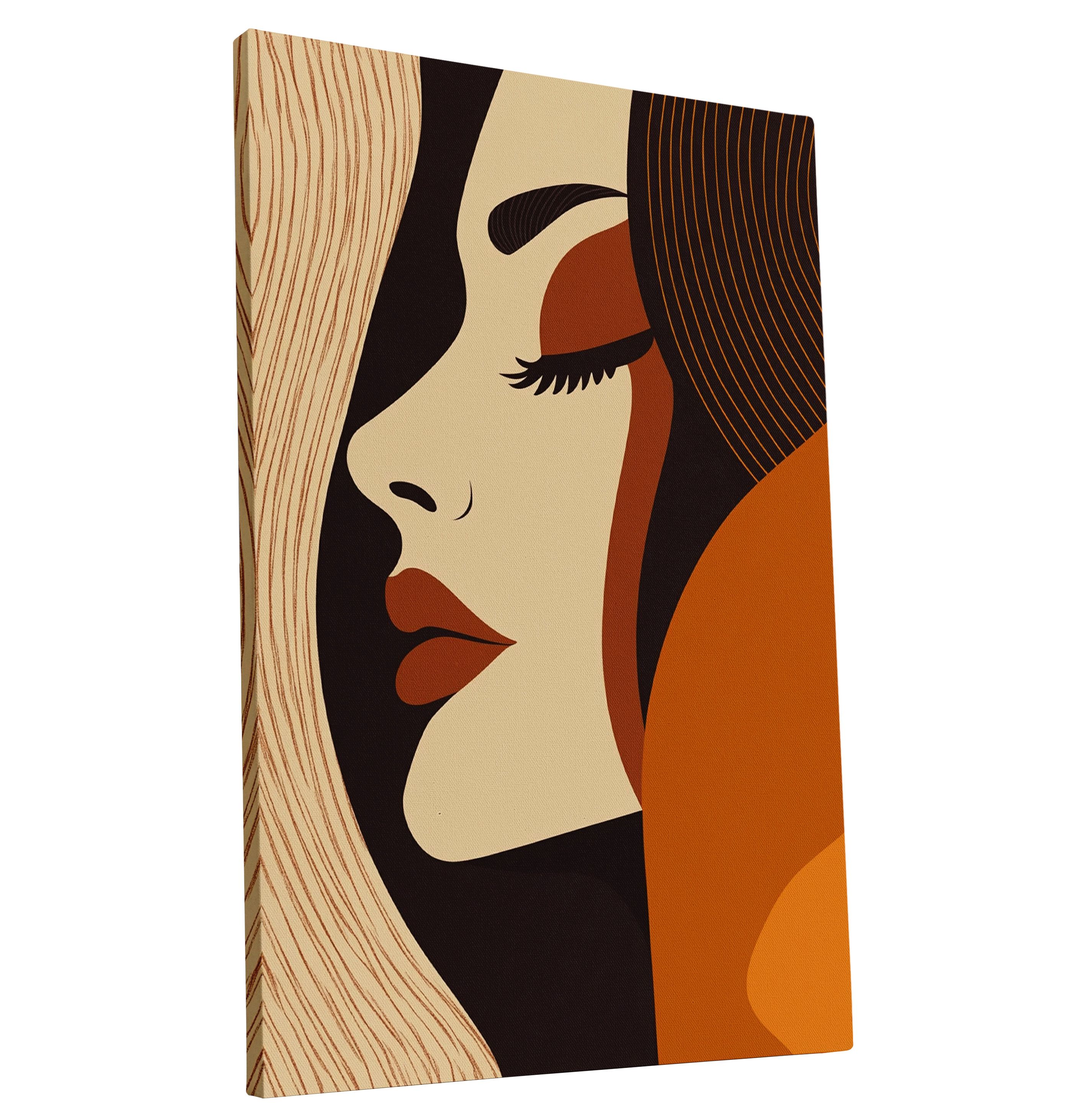 Obraz na płótnie Retro Portret Kobiety Styl Lat 70, 70x100 cm