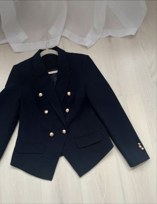 Marynarka damska grantaowa złote guziki