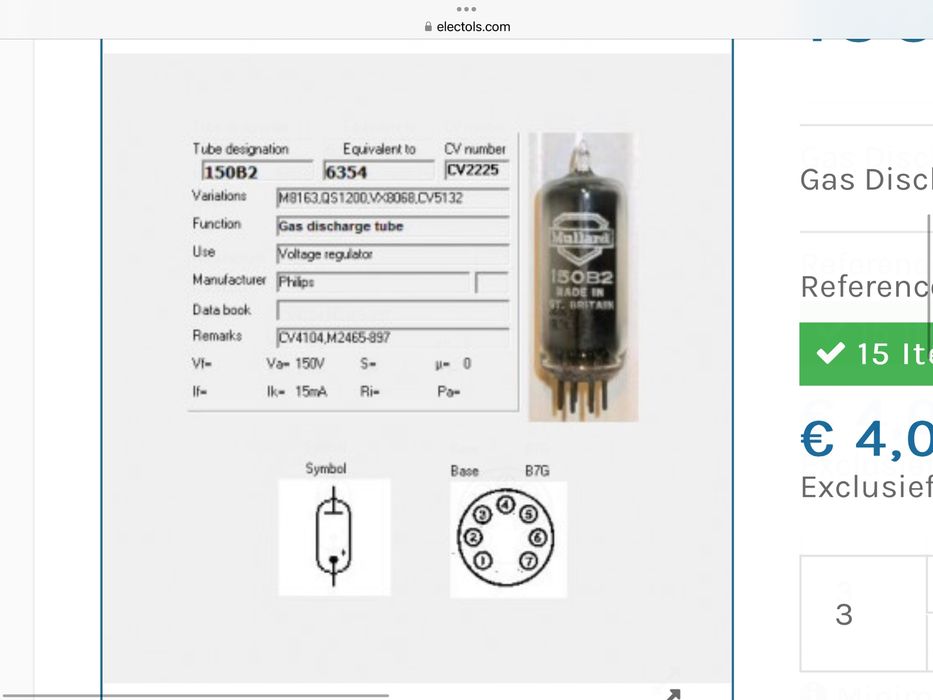 Радиолампа PHILIPS 150B2