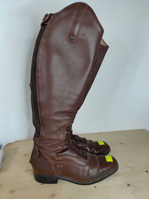 403.39. Brązowe oficerki, Felix Buhler Milano, roz: 39 Tight łyd: 37cm