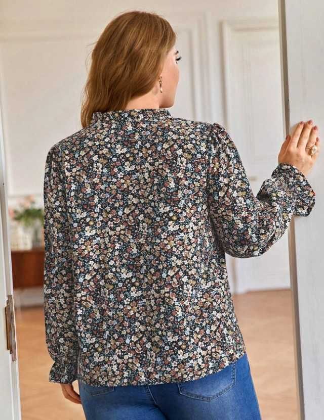 Bluzka w drobne kwiaty Plus size 2XL