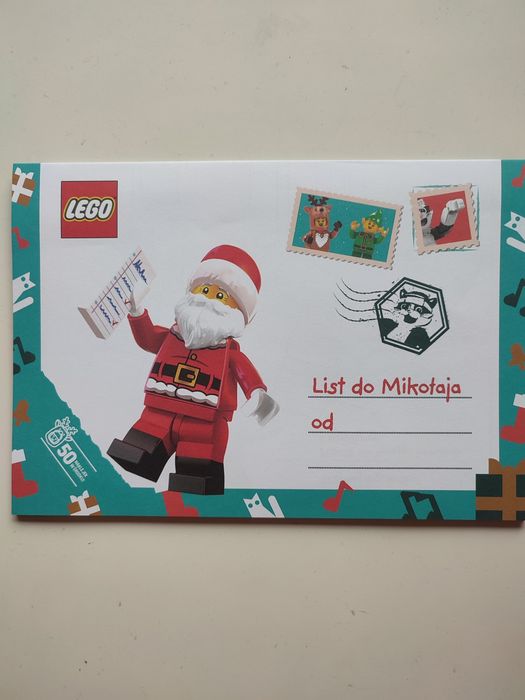 LEGO 2025 NOWY list do świętego Mikołaja i naklejki