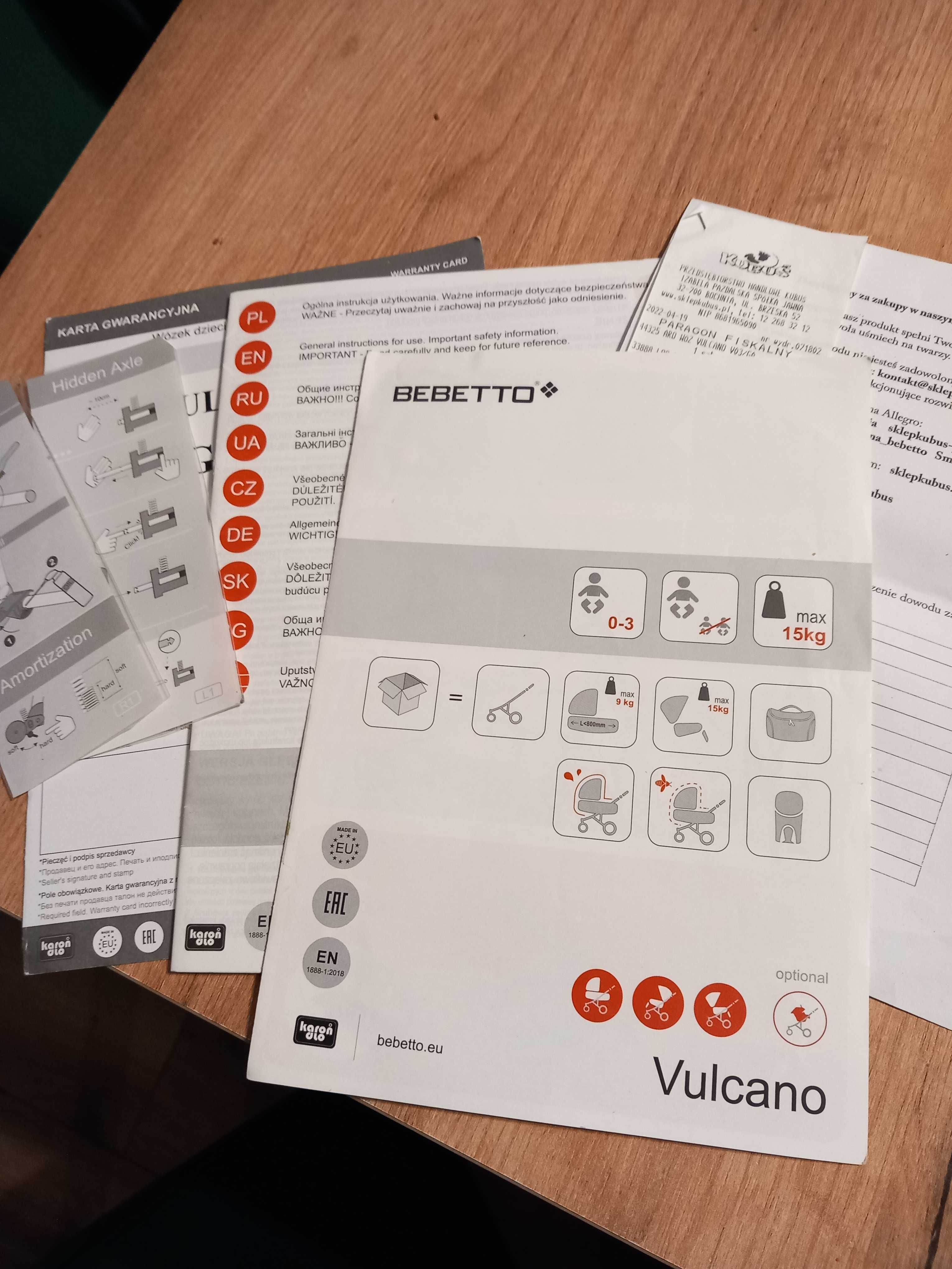 Wózek 2w1 Bebetto Vulcano
