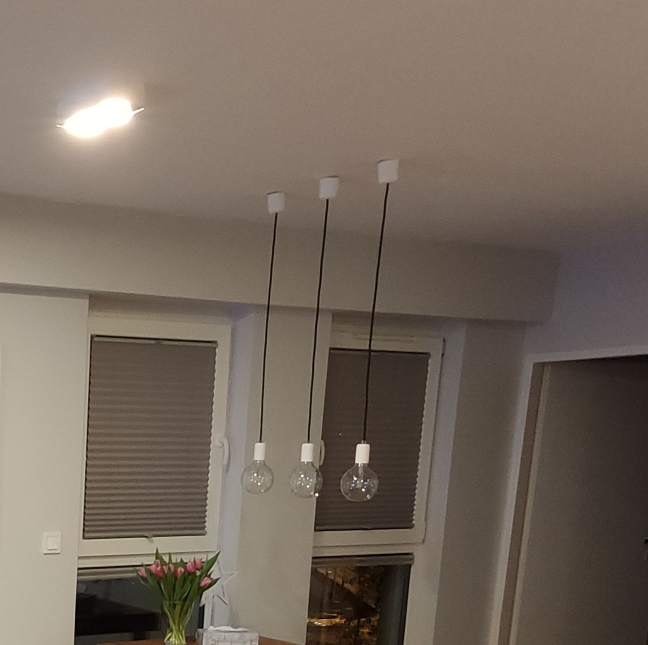 Komplet trzech lamp loftowych, kolorowe przewody, Edison, Loft