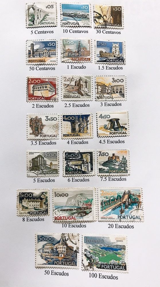 300 Selos de Portugal de 1970 a 1979