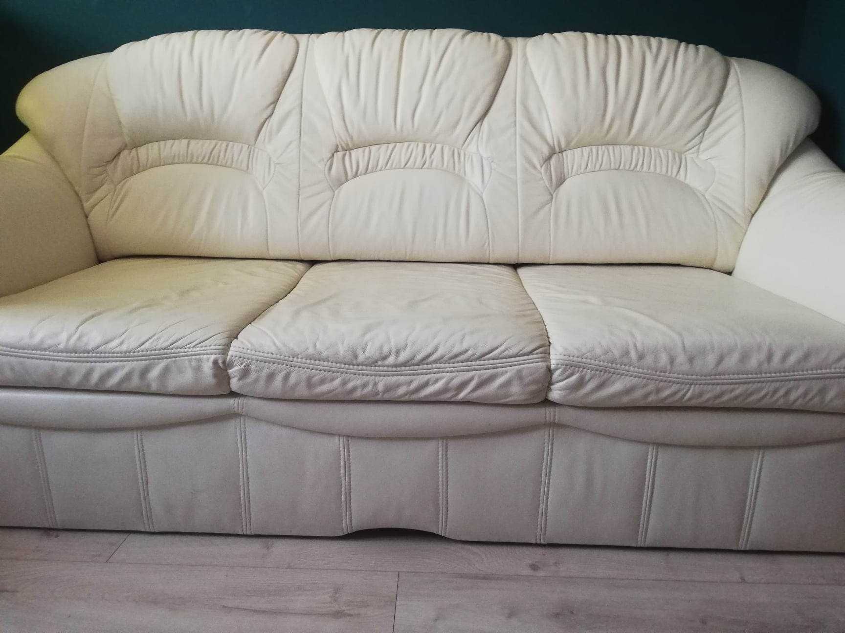 Sofa skórzana 3-osobowa  z funkcją spania