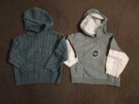 Komplet 2x bluza z kapturem +sweter rozm. 98