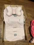 Dwustronna wkładka do wózka szara i różowa cottonmoose Nowa