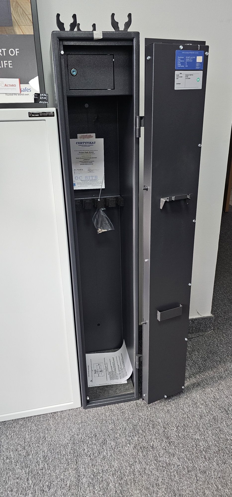 Szafa S1 na broń (5szt) | zamek ELEKTRONICZNY | Sejf S1 grafitowy