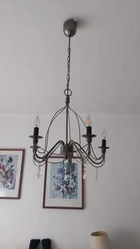 Lampa wisząca loft, glamur srebrna