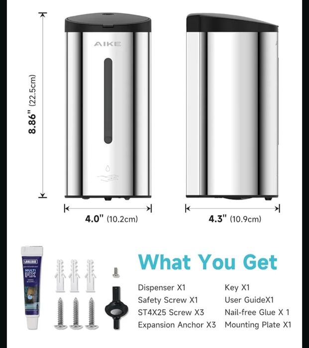 AIKE Ścienny automatyczny dozownik mydła 700 ml